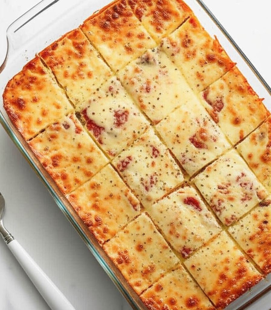 Leftover Pizza Breakfast Casserole