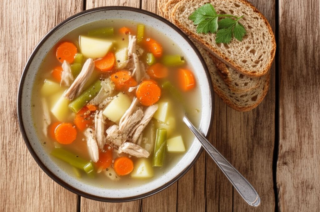 Leftover Roast Chicken Soup