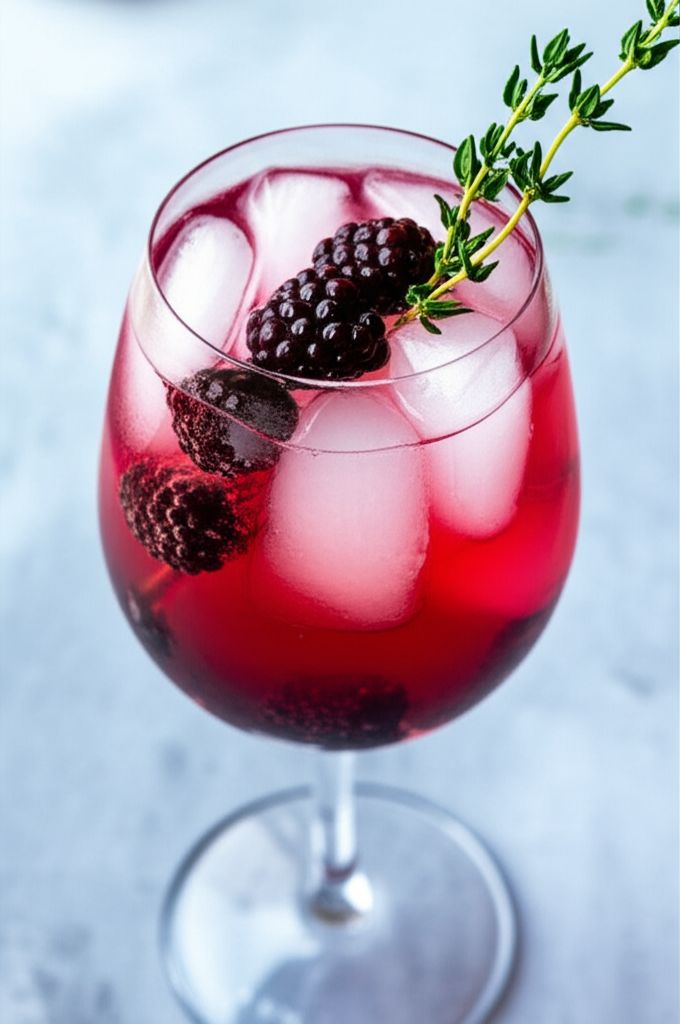Lemon-Blackberry Sparkling Lambrusco and Gin