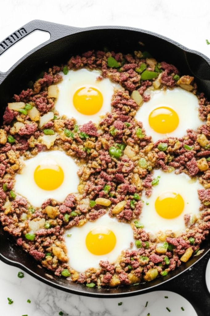 One Skillet Corned Beef Hash Breakfast