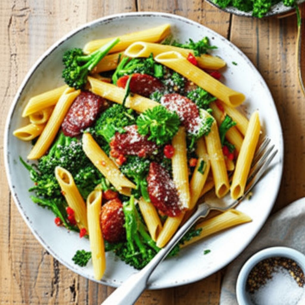 Penne with Sausage and Broccoli Rabe