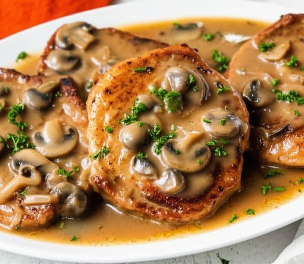 Pork Chops with Mushroom Onion Gravy