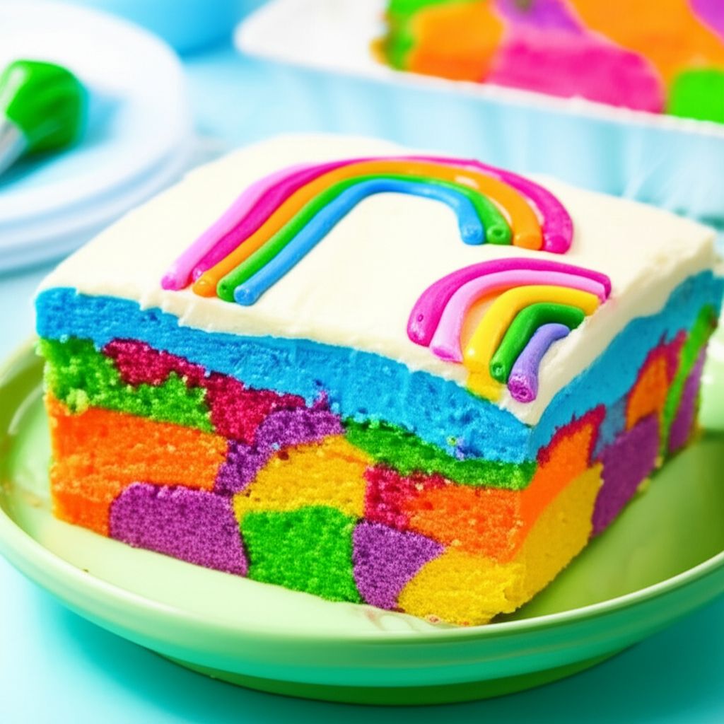 Rainbow Sheet Cake