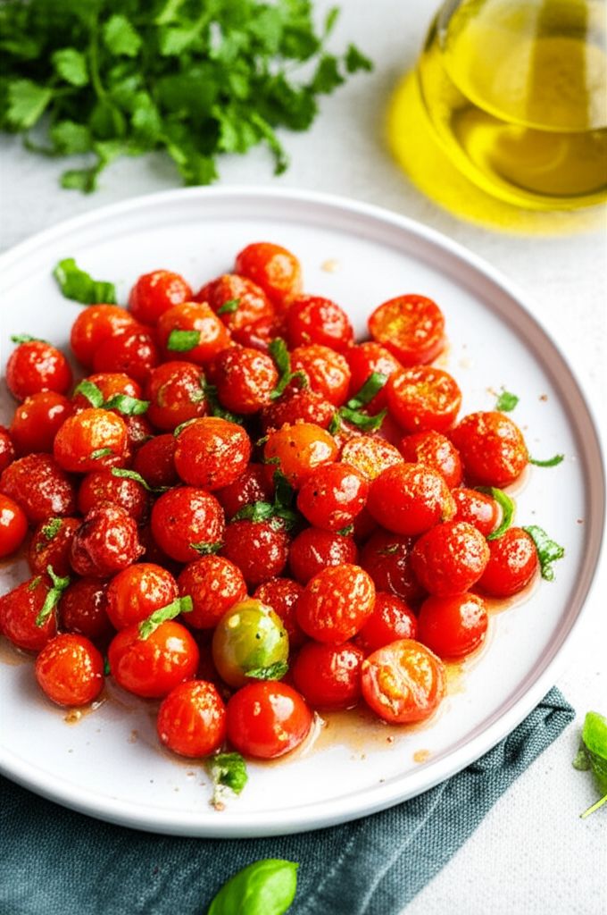 Sautéed Cherry Tomatoes with Garlic and Basil