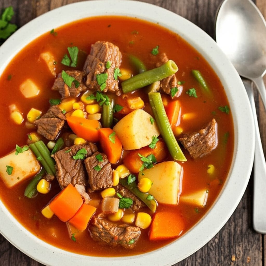 Slow Cooker Beef Vegetable Soup