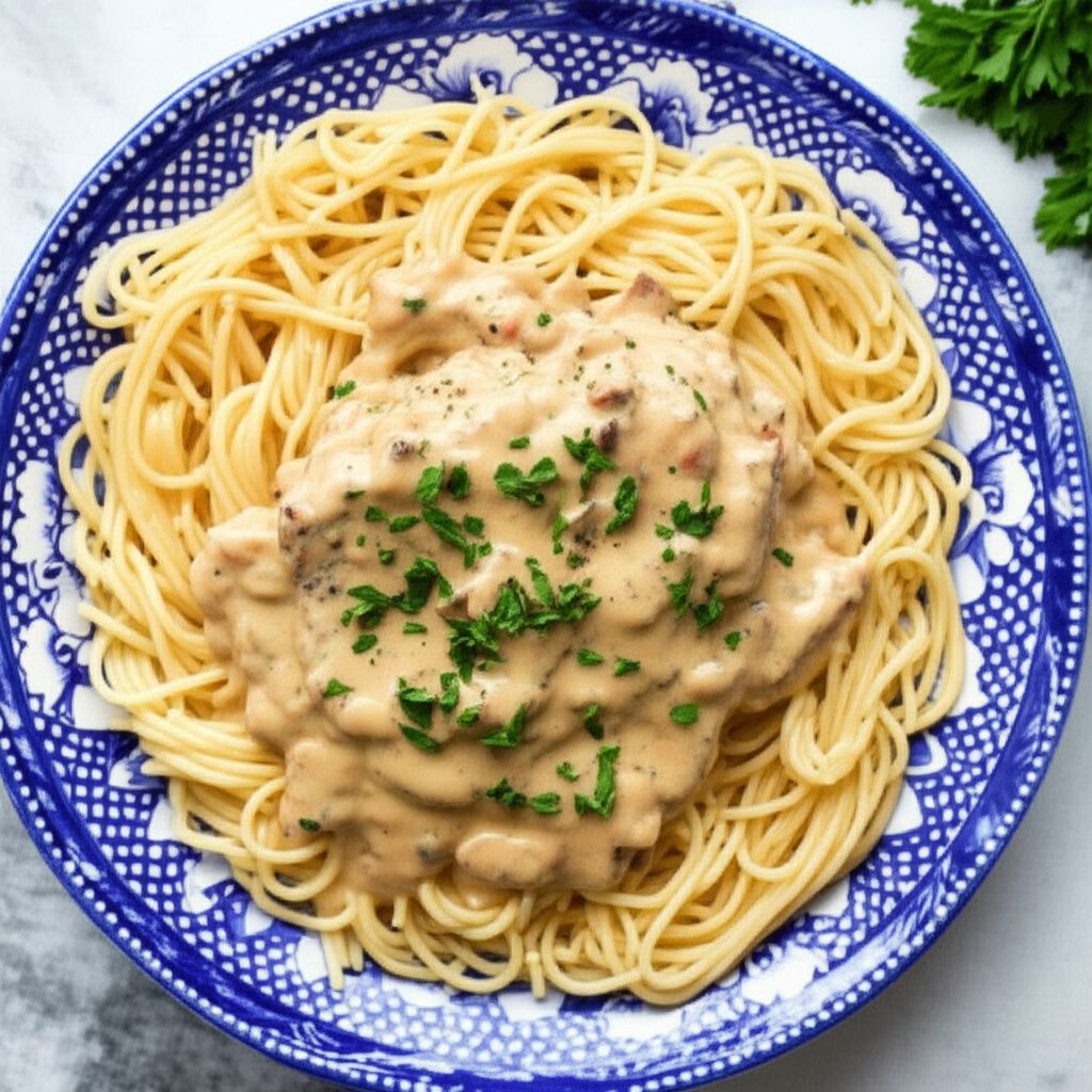 Slow Cooker Italian Chicken Alfredo