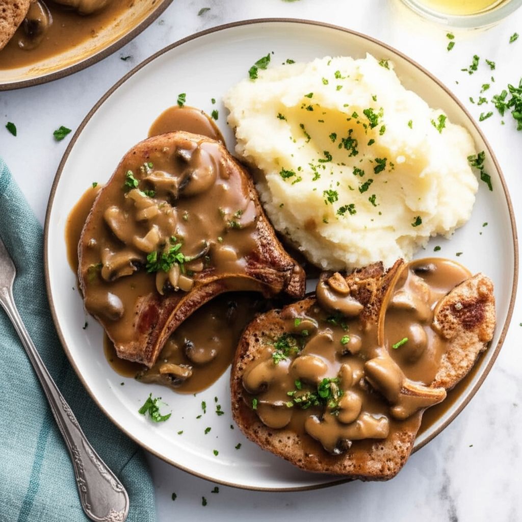 Southern Smothered Pork Chops in Brown Gravy