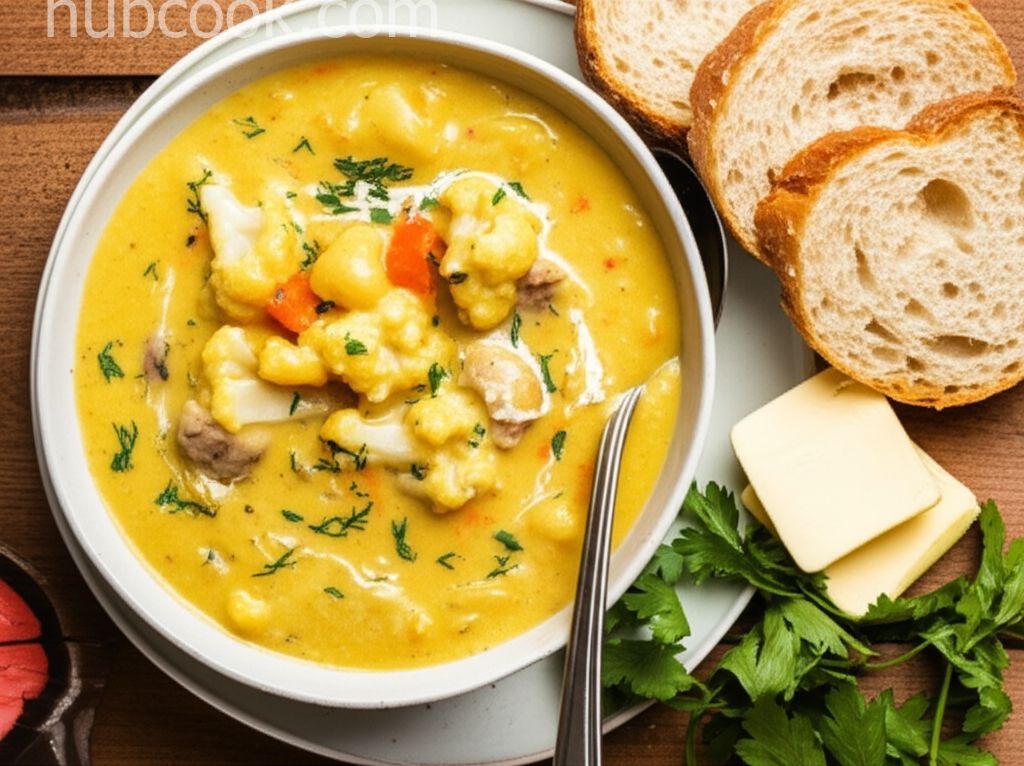 Tim Perry's Soup (Creamy Curry Cauliflower and Broccoli Soup)