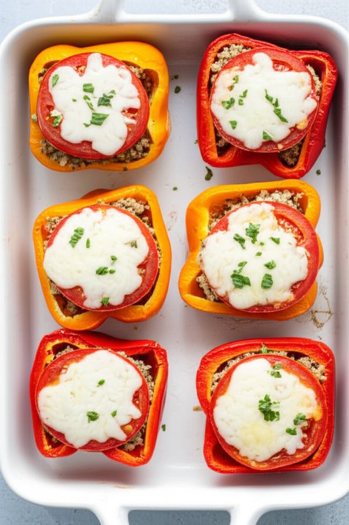 Tofu and Rice Stuffed Peppers