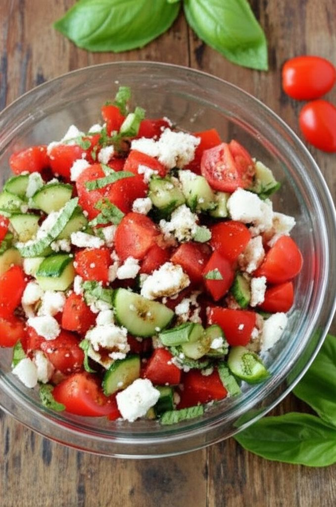 Tomato, Basil, and Feta Salad