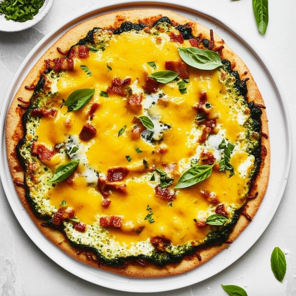 Bacon, Egg, and Spinach Breakfast Pizza
