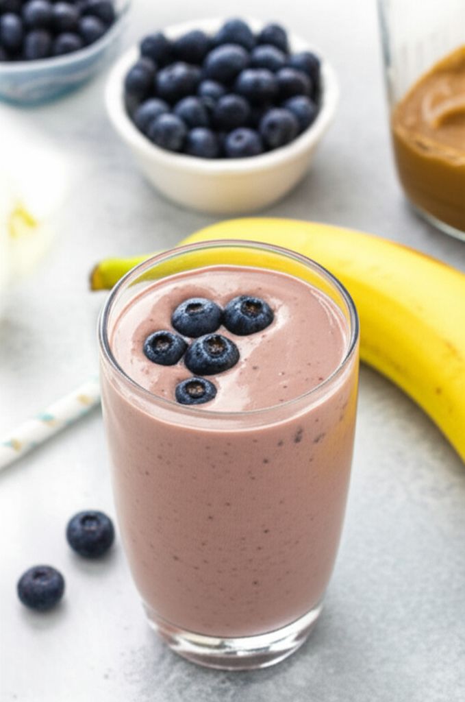 Banana Blueberry Peanut Butter Smoothie