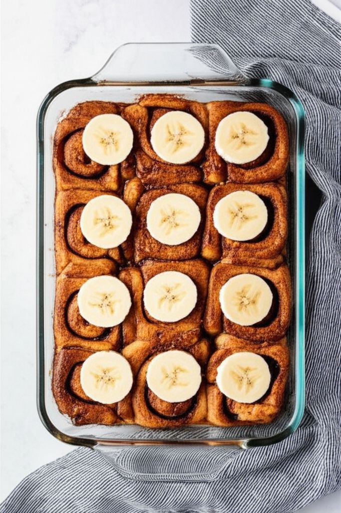 Banana Cinnamon Roll Casserole
