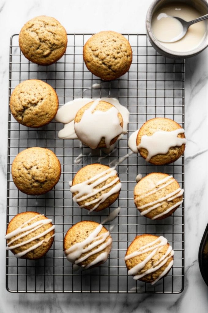 Banana Mango Muffins with Lime Glaze