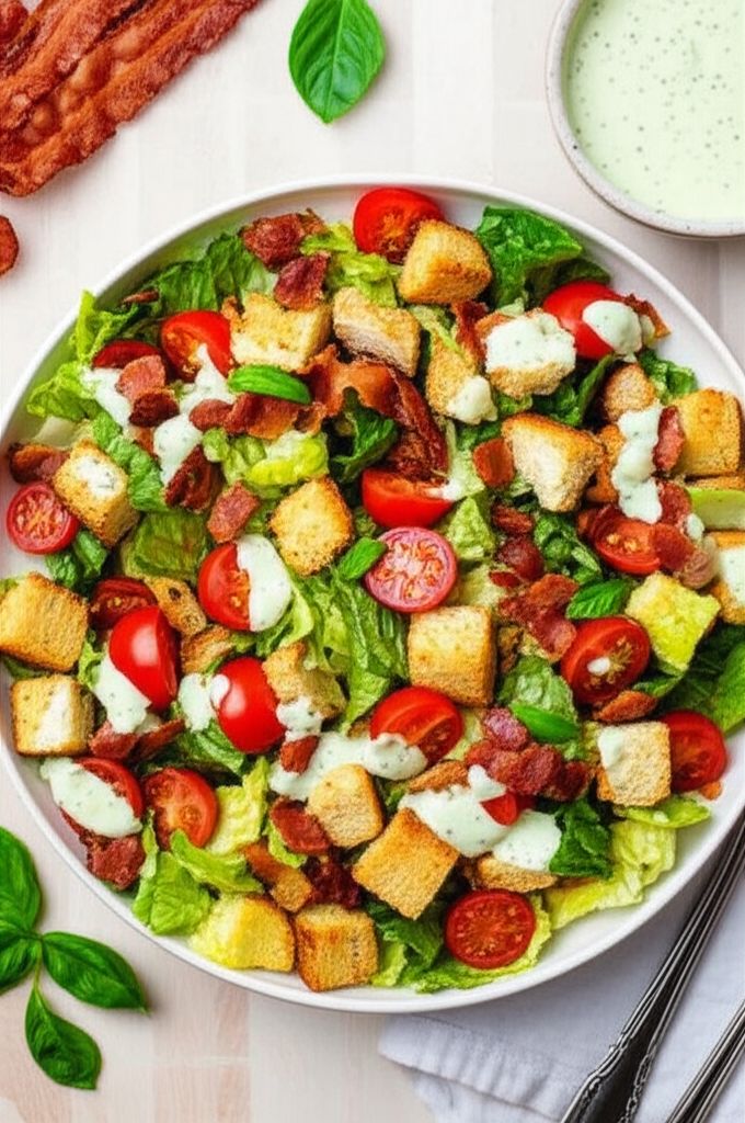 B.L.T. Salad with Basil Mayo Dressing