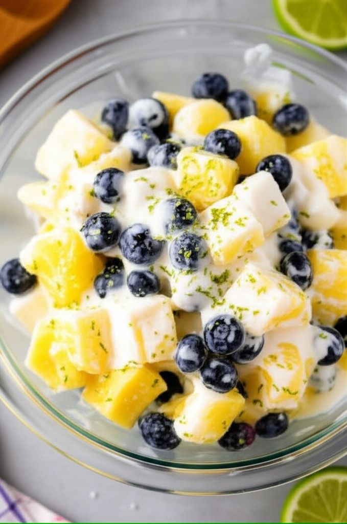 Blueberry-Pineapple Salad with Creamy Yogurt Dressing