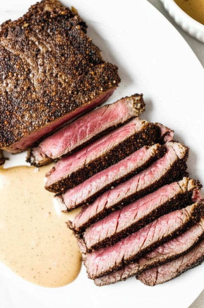 Brandy Flamed Peppercorn Steak
