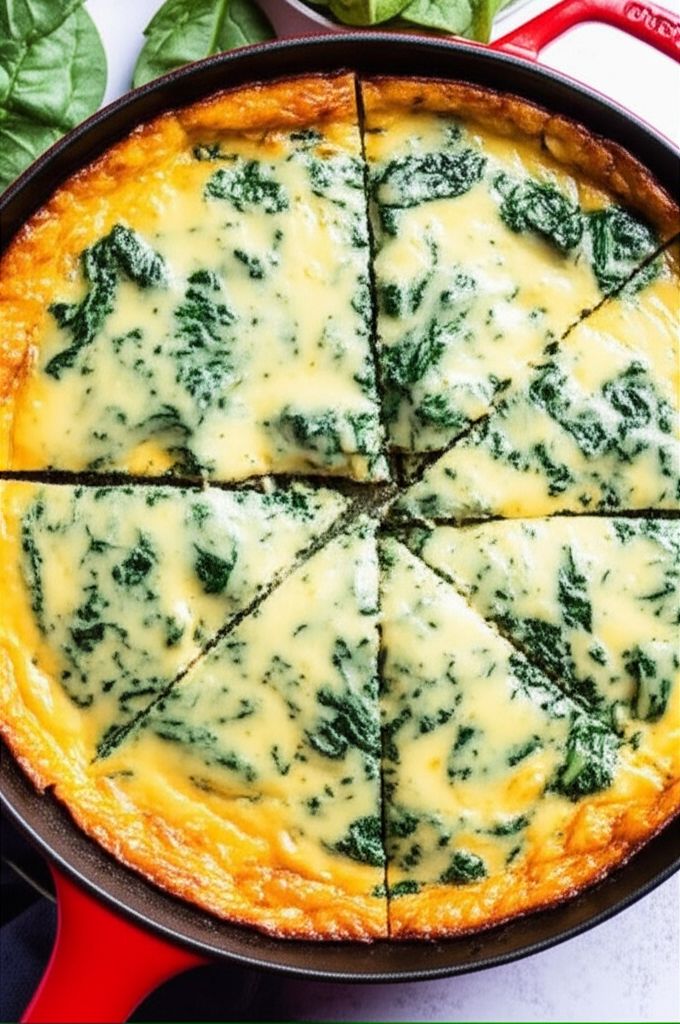 Cheesy Spinach Ramen Frittata