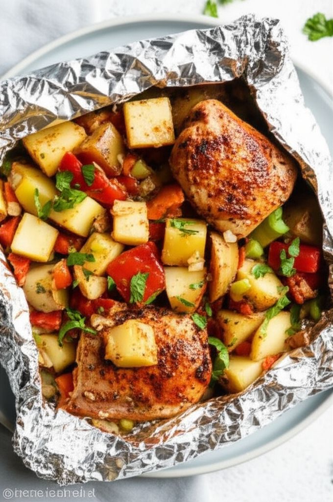 Chicken and Potato Parcels
