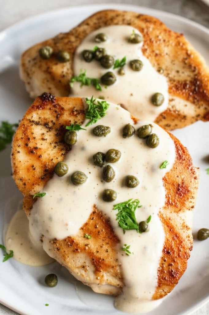 Chicken Breasts in Caper Cream Sauce