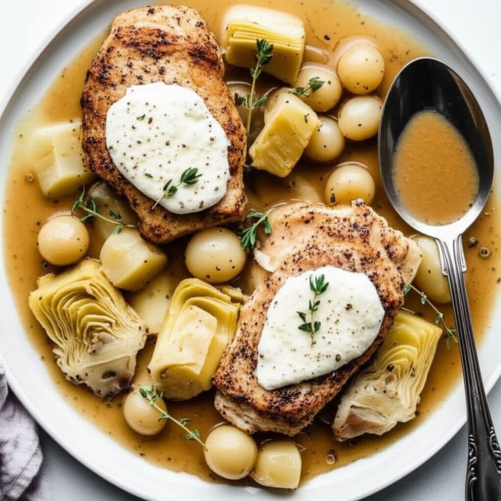 Chicken with Artichokes and Goat Cheese