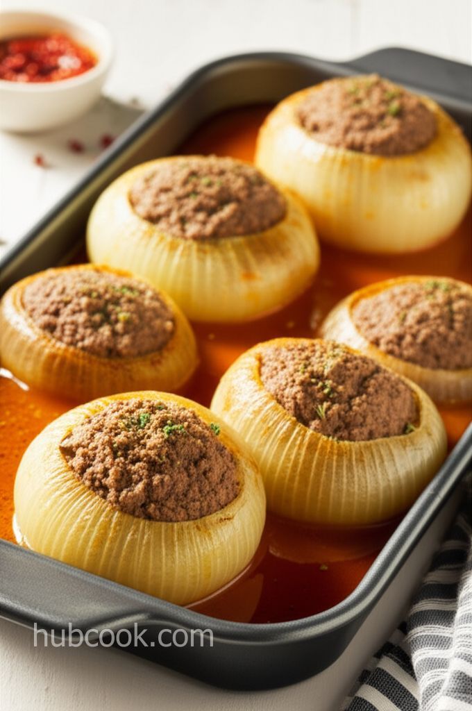 Greek Beef Stuffed Onions (Salantourmasi)