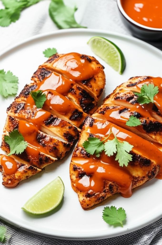 Grilled Lime Cilantro Chicken with Sweet Chili Sauce