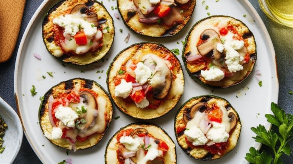 Grilled Zucchini Pizza with Goat Cheese