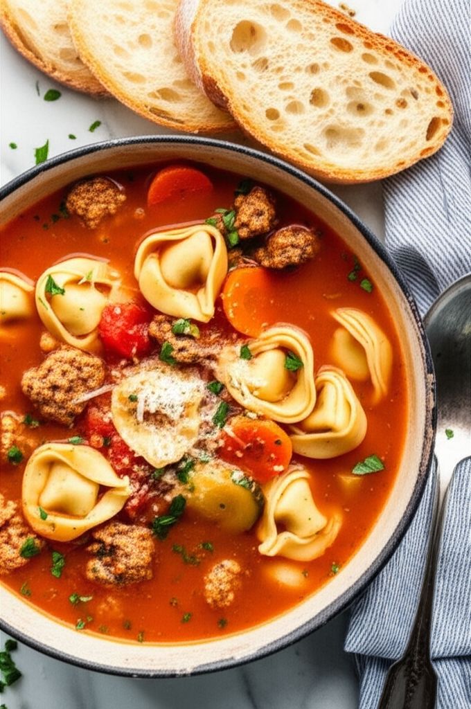 Italian Sausage Soup with Tortellini