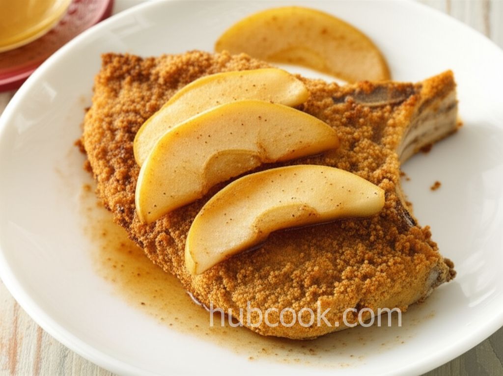 Lemon Pepper Pork Chops Baked and Served With Apples