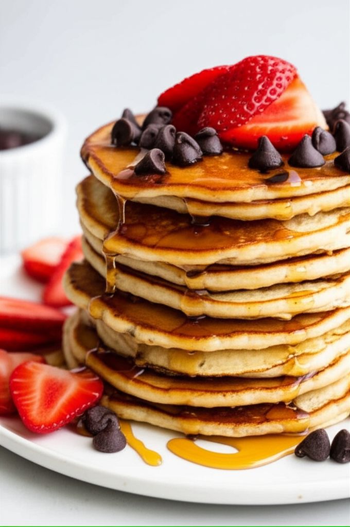 Lighter Chocolate Chip Pancakes