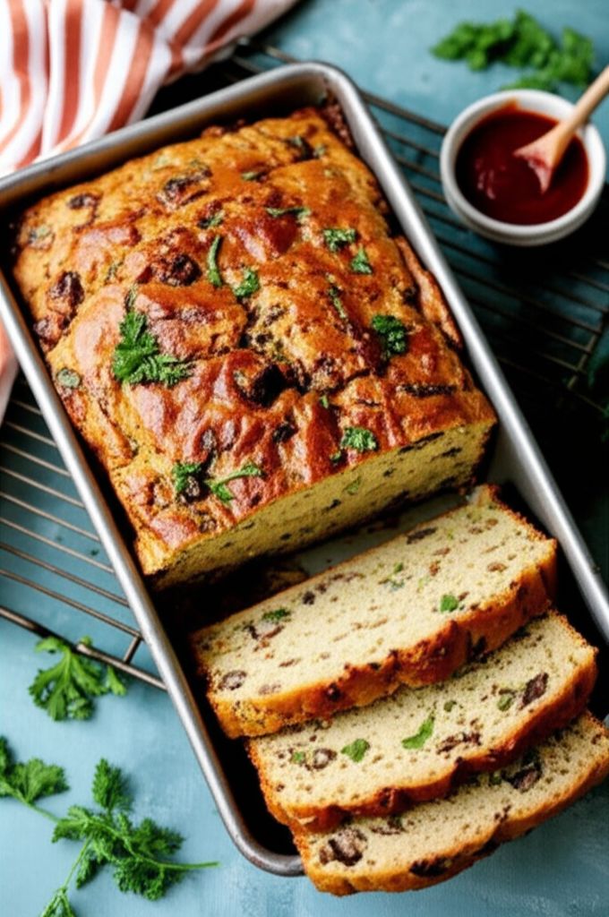 Mushroom Cheddar Batter Bread