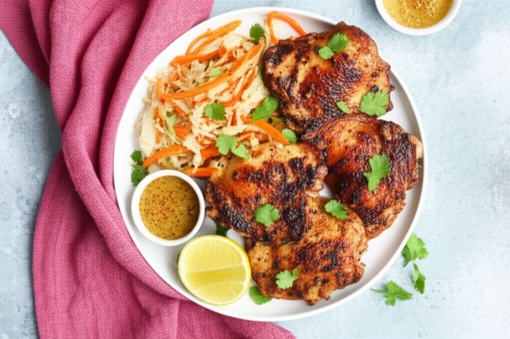 Mustard and Apple Cider Grilled Chicken Thighs