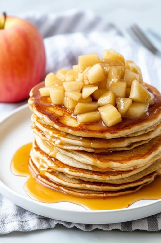 Oatmeal Pancakes with Apple Maple Sauce
