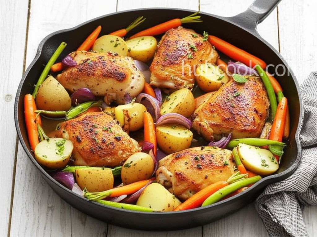 Pan-Roasted Chicken with Vegetables and Herbs