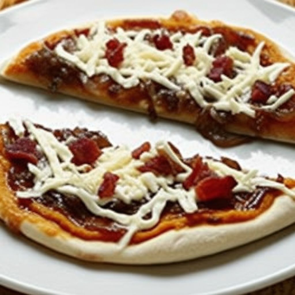 Pumpkin Hummus, Caramelized Onion and Fontina Cheese Pizzas