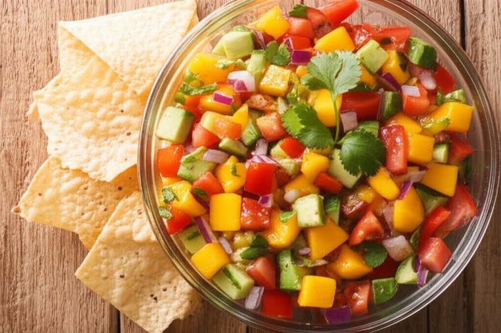 Refreshing Avocado, Tomato, and Mango Salsa