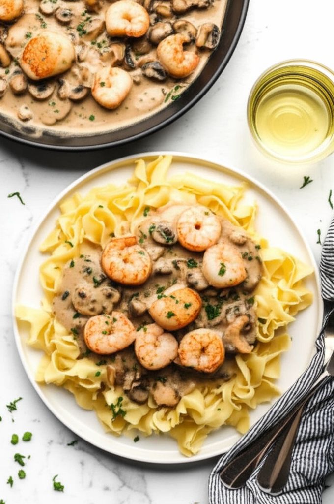 Shrimp & Scallop Stroganoff