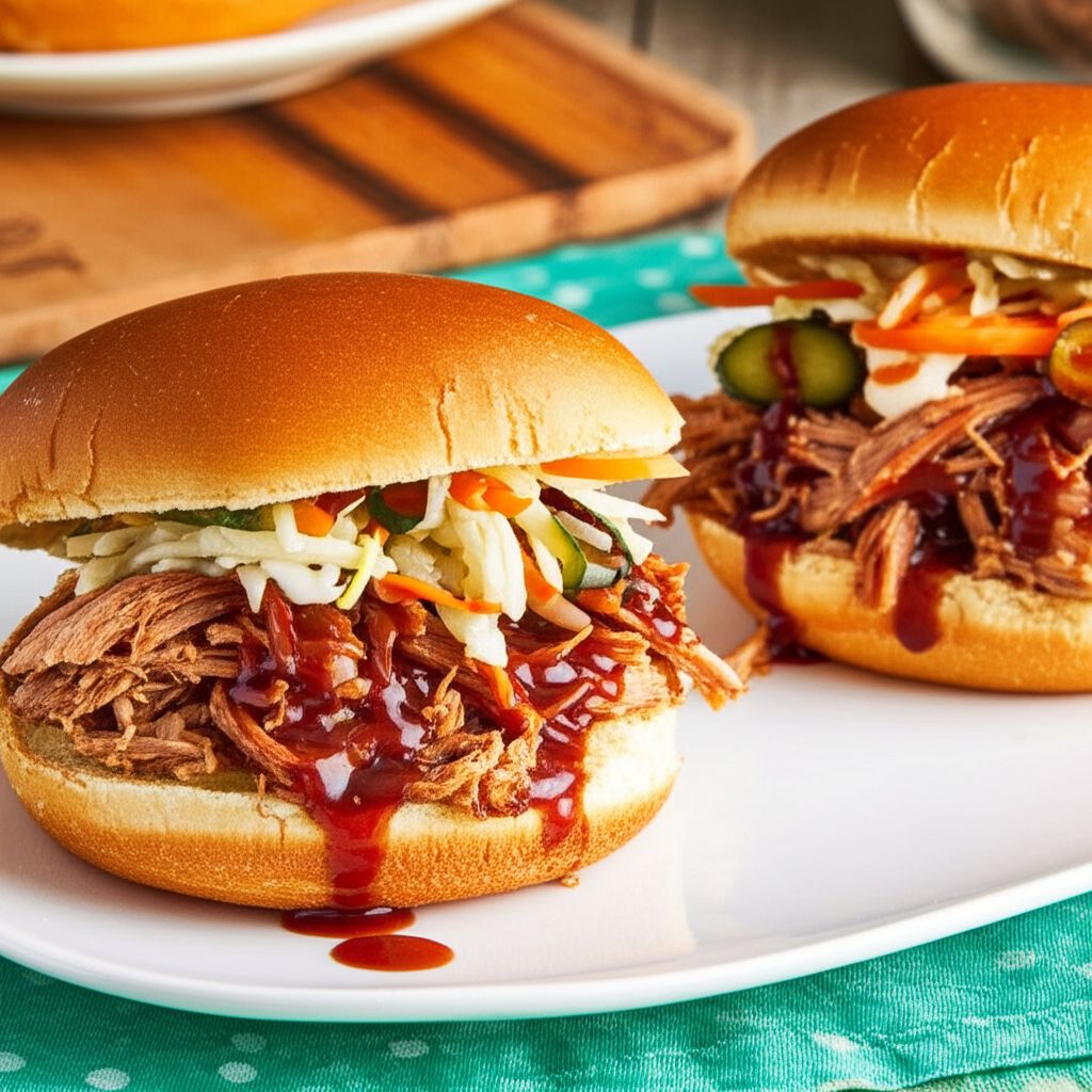 Slow Cooker BBQ Pulled Pork Sandwiches