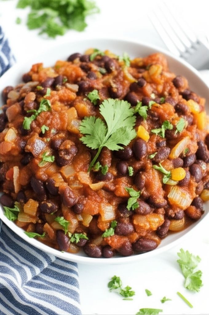 Spicy Vegetarian Black Beans (Fusion)