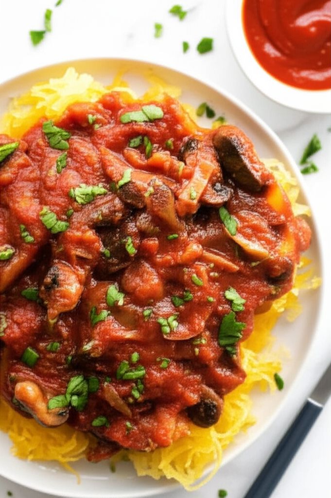 Winter Red Sauce over Spaghetti Squash