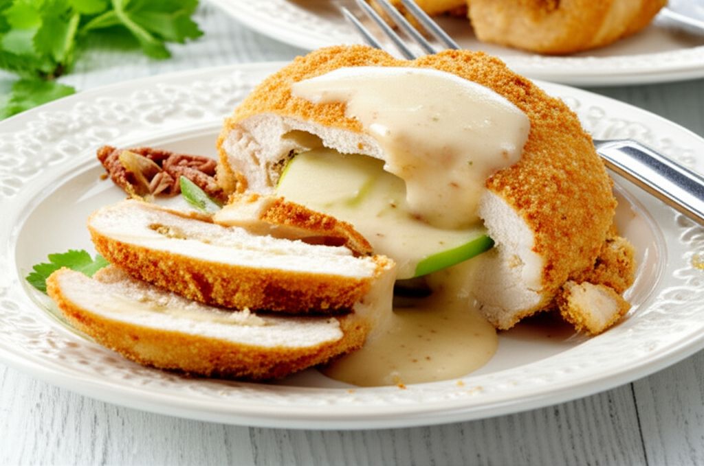 Apple Filled Chicken in Pecan Creme Sauce