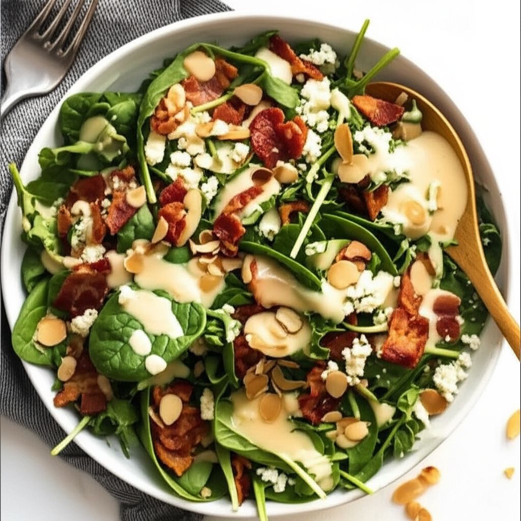 Baby Greens with a Warm Gorgonzola Dressing