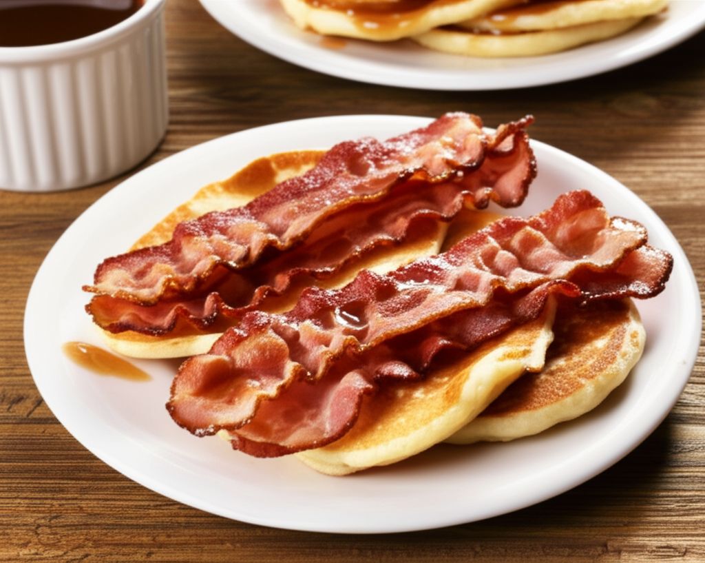 Bacon Pancake Strips with Maple-Peanut Butter Sauce