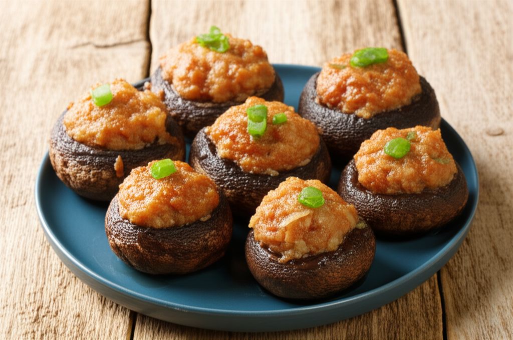 Chinese Style Stuffed Mushrooms