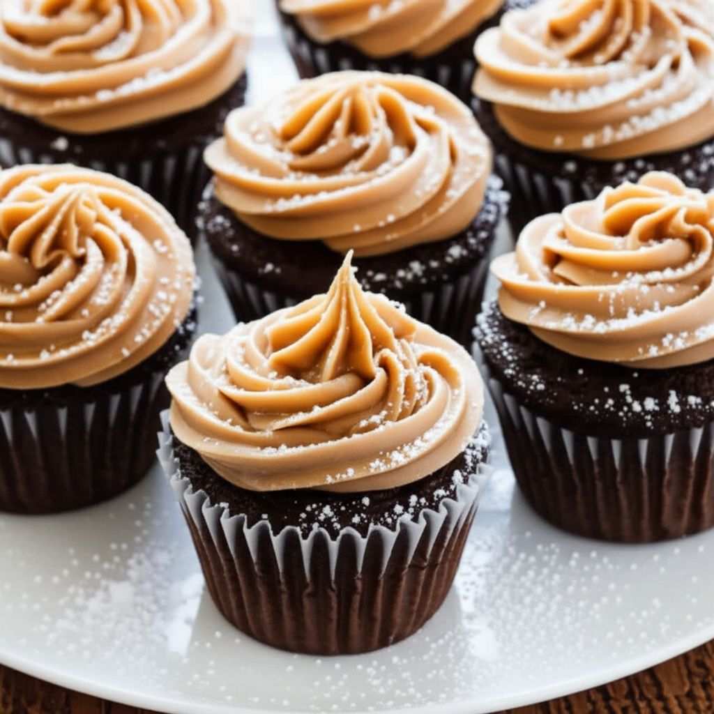 Chocolate Cupcakes with Caramel Frosting