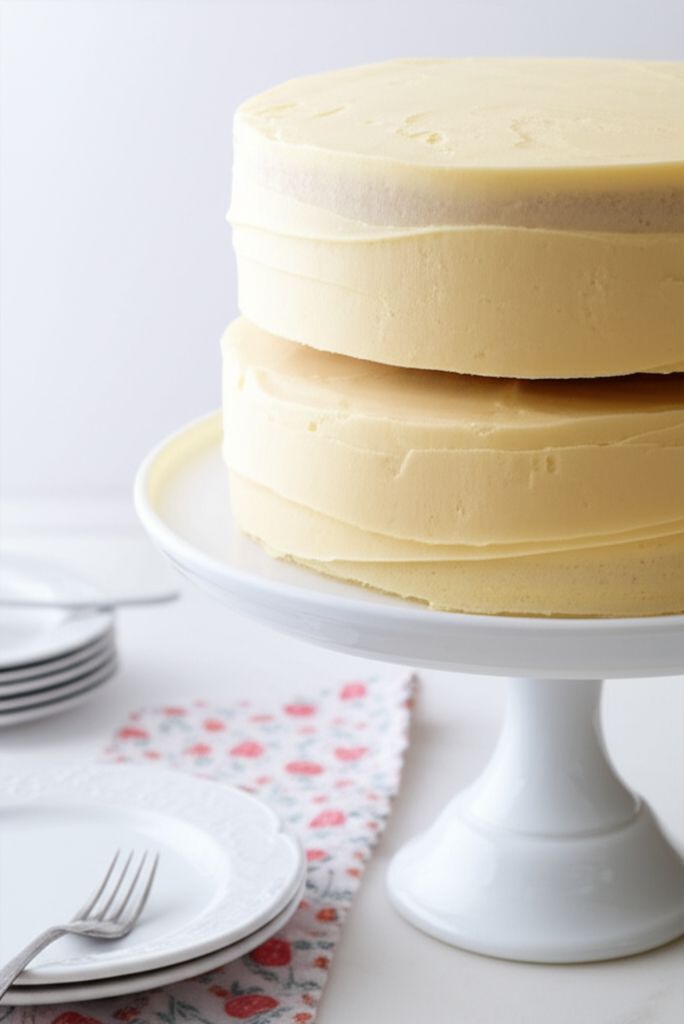French Vanilla Cake with French Vanilla Buttercream Frosting