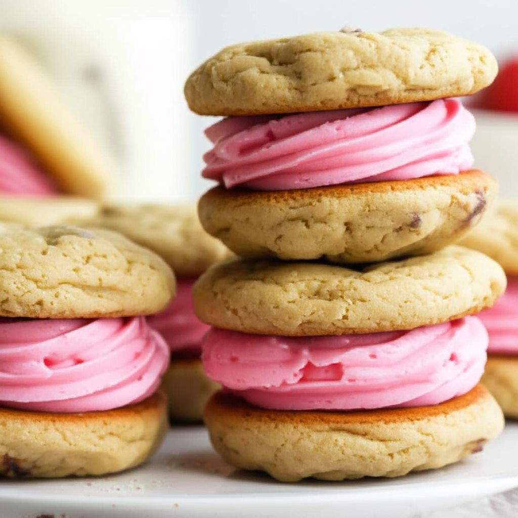 Frozen Strawberry Cheesecake Sandwich Cookies
