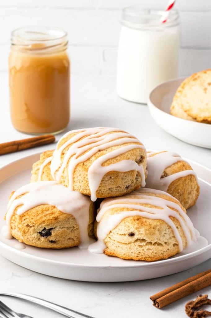 Iced Cinnamon Raisin Biscuits