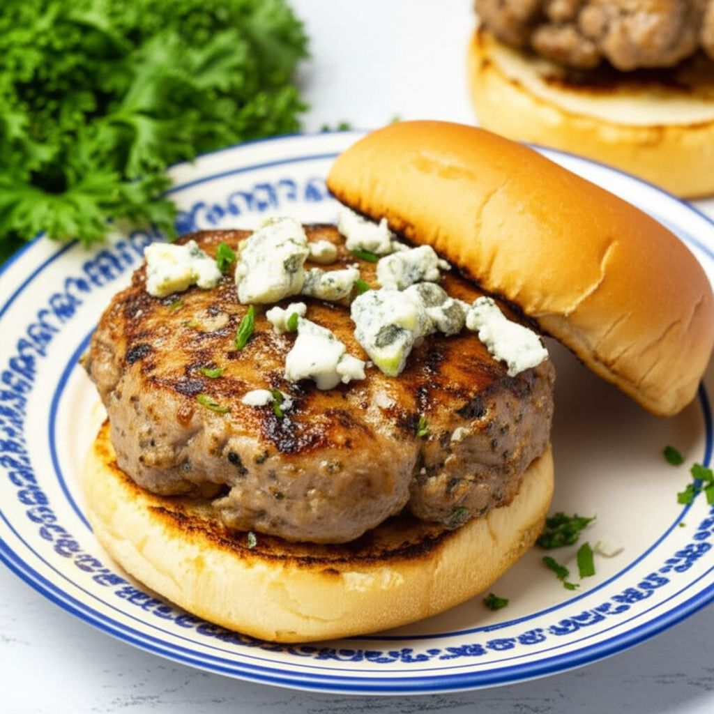 Mushroom Blue Cheese Turkey Burgers